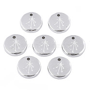 316 Surgical Stainless Steel Charms, Flat Round with Constellation, Stainless Steel Color, Libra, 10x2mm, Hole: 1mm(STAS-S116-418K-P)