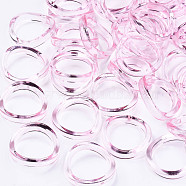 Transparent Acrylic Finger Rings, Twist, Pink, US Size 6 3/4(17.1mm)(RJEW-T010-01C)