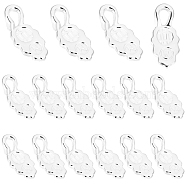 30Pcs Alloy Pinch Bails, Glue-on Flat Pad Bails for Pendant Making, Oval/Leaf, 925 Sterling Silver Plated, 13.5x6x1.5mm, Hole: 2mm(FIND-BBC0001-72B)