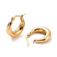 Vacuum Plating 304 Stainless Steel Chunky Hoop Earrings for Women, Golden, 21x20x6mm, Pin: 0.6mm(EJEW-F280-06A-G)