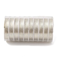 10 Rolls Round Copper Wire, Long-Lasting Plated, Silver, 0.3mm, 15m/roll(CWIR-C003-01B-S)