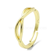 Brass Adjustable Rings, Infinity, Real 18K Gold Plated, US Size 8 1/2(18.5mm)(RJEW-B051-32G)