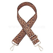 Polyester Leopard Print Pattern Bag Straps, with Alloy Swivel Clasps, Bag Replacement Accessories, Light Gold, Sienna, 77.5~138.5x3.8x0.15cm(FIND-WH0001-29)