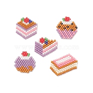 5Pcs 5 Style Handmade MIYUKI Japanese Seed Beads, Loom Pattern, Cake, Mixed Color, 15.5~18.5x17~21.5x2mm, 1Pc/style(PALLOY-MZ00026)