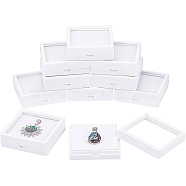 Acrylic Jewelry Box, Visual Box, Square, White, 61x61x20mm, Ratent: 51x51mm(CON-WH0074-02A)