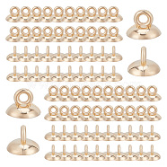 200Pcs Plastic Bead Cap Pendant Bails, for Globe Glass Bubble Cover Pendants, Light Gold, 7x10mm, Hole: 2mm, Inner Diameter: 9mm(KY-SC0001-68LG)