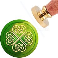 Brass Wax Seal Stamp with Handle, for DIY Scrapbooking, Trinity Knot Pattern, 3.5x1.18 inch(8.9x3cm)(AJEW-WH0184-0056)