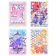 4Pcs 4 Styles PET Hollow Out Drawing Painting Stencils, for DIY Scrapbook, Photo Album, Butterfly Pattern, 297x210mm, 1pc/style(DIY-WH0394-0047)