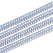 Flat Elastic Cord, with Nylon Outside and Rubber Inside, Light Steel Blue, 7x2.5mm, about 100yard/bundle(300 feet/bundle)(EC-S003-08D)