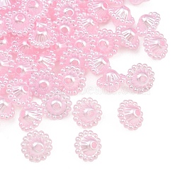 Imitation Pearl Acrylic Beads, Bicone, Pink, 12.5x8.5mm, Hole: 2mm, about 1351pcs/500g(AC-CBAAA05-10A)