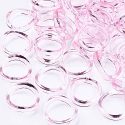 Transparent Acrylic Finger Rings, Twist, Pink, US Size 6 3/4(17.1mm)(RJEW-T010-01C)