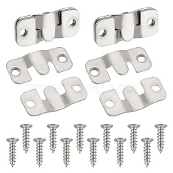 201 Stainless Steel Flush Mount Brackets, Photo Frame Hook Picture Hangers, Interlocking Furniture Connectors, Stainless Steel Color, 19x44.5x4mm, Hole: 5mm, 30 sets/box(STAS-OC0001-19P)