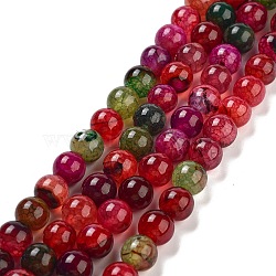 Dyed Natural Agate Beads Strands, Round, 10mm, Hole: 1mm, about 38pcs/strand, 14.9 inch(X-G-R262-10mm-1)