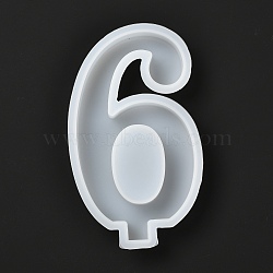 Number DIY Candle Silicone Molds Making, for UV Resin, Epoxy Resin Jewelry Making, Num.6, 13.7x7.8x1.3cm(DIY-F065-14F)
