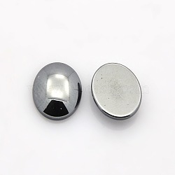 Oval Non-Magnetic Synthetic Hematite Cabochons, Black, 10x8x3mm(G-P061-05-10mm)