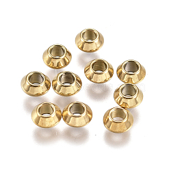 Ion Plating(IP) 304 Stainless Steel Spacer Beads, Rondelle, Golden, 4x2mm, Hole: 1.4mm(STAS-F161-01G)