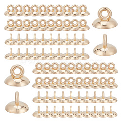 200Pcs Plastic Bead Cap Pendant Bails, for Globe Glass Bubble Cover Pendants, Light Gold, 7x10mm, Hole: 2mm, Inner Diameter: 9mm(KY-SC0001-68LG)