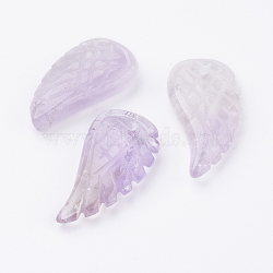 Natural Amethyst Pendants, Wing, 24.5x12x5mm, Hole: 1mm(X-G-E435-B-10)