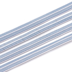 Flat Elastic Cord, with Nylon Outside and Rubber Inside, Light Steel Blue, 7x2.5mm, about 100yard/bundle(300 feet/bundle)(EC-S003-08D)