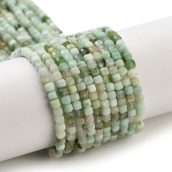 Natural Chrysoprase Beads Strands, Faceted Table Cut Cube, 2x2x2mm, Hole: 0.6mm, about 184pcs/strand, 15.35''(39cm)