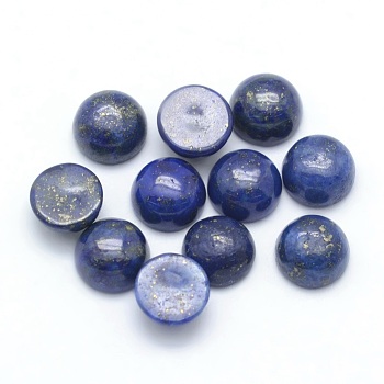 Natural Lapis Lazuli Cabochons, Half Round, Dyed, 6x3~3.5mm