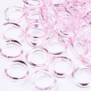 Transparent Acrylic Finger Rings, Twist, Pink, US Size 6 3/4(17.1mm)