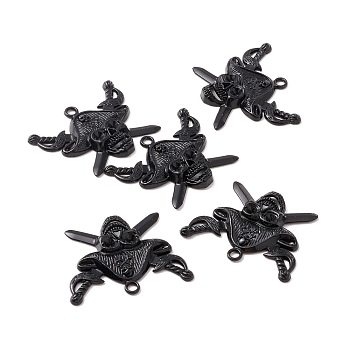 Alloy Pendents, Pirate, Electrophoresis Black, 33x43x5mm, Hole: 3mm