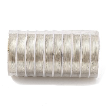 10 Rolls Round Copper Wire, Long-Lasting Plated, Silver, 0.3mm, 15m/roll