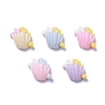 Opaque Cute Resin Decoden Cabochons, Imitation Food, Popcorn, 11x12x6mm
