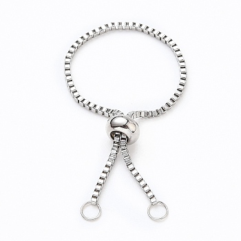 Adjustable 316 Surgical Stainless Steel Box Chain Slider Ring Making, Bolo Chain Ring Making, Stainless Steel Color, 1.2mm, Inner Diameter: 1 inch(2.7cm)