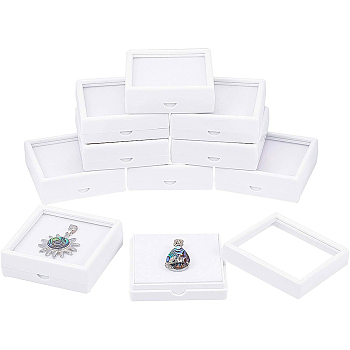 Acrylic Jewelry Box, Visual Box, Square, White, 61x61x20mm, Ratent: 51x51mm