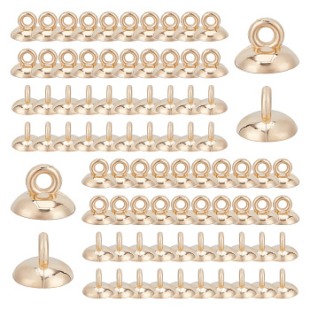 200Pcs Plastic Bead Cap Pendant Bails, for Globe Glass Bubble Cover Pendants, Light Gold, 7x10mm, Hole: 2mm, Inner Diameter: 9mm