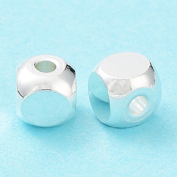 201 Stainless Steel Beads, Cube, Silver, 5x5x5mm, Hole: 1.6mm