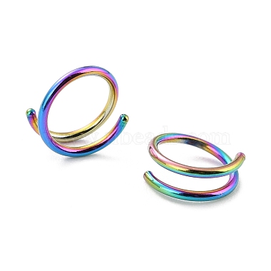 Anneau de nez double couleur arc-en-ciel pour piercing simple(AJEW-C010-02M-01)-3