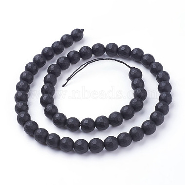 Chapelets de perles en pierre noire synthétique(X-G-C059-8mm-1)-2