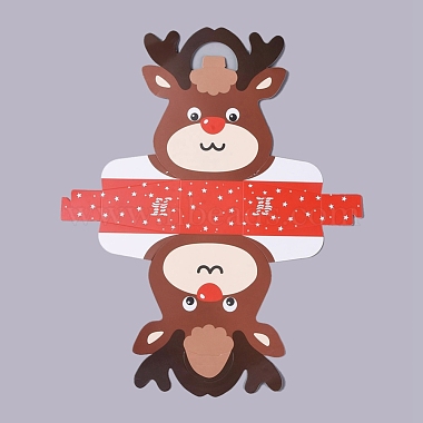 Рождественские оленьи бумажные подарочные пакеты(CON-F008-01)-2