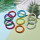10Pcs 10 Color Imitation Gemstone Acrylic Curved Tube Chunky Stretch Bracelets Set for Women(BJEW-JB08140)-2