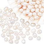 3 Strands Natural Cultured Freshwater Pearl Beads Strands, Rondelle, Antique White, 6~8x5~6mm, Hole: 0.6mm, about 71pcs/strand, 7.28''(18.5cm)(PEAR-NB0001-06)
