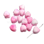 10Pcs Gradient Color Opaque Acrylic Beads, Heart, Hot Pink, 12x12mm(PW-WGE74A2-03)