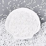 FGB Grade A Glass Round Bugle Beads, Ceylon Rainbow Plated, White, 6x1.5mm, Hole: 0.8mm, about 16071pcs/pound(SEED-Q040-05A)