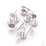 Stainless Steel Color Stainless Steel Stud Earrings(X-STAS-E025-3)