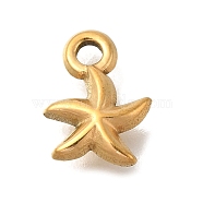 Ion Plating(IP) 304 Stainless Steel Charms, Starfish Charm, Golden, 11.5x8.5x3mm, Hole: 2mm(STAS-M075-18G)