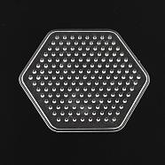 Hexagon ABC Plastic Pegboards used for 5x5mm DIY Fuse Beads, Clear, 74x83x5mm(DIY-Q009-12)