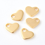 201 Stainless Steel Charms, Stamping Blank Tag, Heart, Golden, 7~8x9~10x1.5mm, Hole: 2mm(STAS-F192-057G)