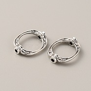 Tibetan Style Alloy Bead Frame, Antique Silver, Oval, 20x15x3.5mm, Hole: 1.8mm, 95~100pcs/bag.(FIND-WH0034-45AS-02)