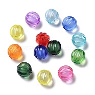 Transparent Acrylic Beads, Bead in Bead, Round, Pumpkin, Mixed Color, 10mm, Hole: 2mm, about 1100pcs/500g(TACR-S089-10mm-M)