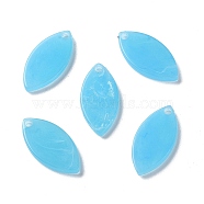 Opaque Acrylic Pendants, Leaf Charms, Deep Sky Blue, 19.5x9.5x2mm, Hole: 1.7mm(MACR-F079-06A)