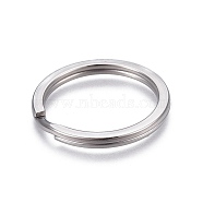 304 Stainless Steel Split Key Ring Clasps, For Keychain Making, Stainless Steel Color, 28x2.5mm, Inner Diameter: 23mm(STAS-L226-007F)