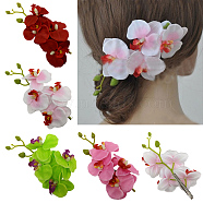 Cloth Flower Alligator Hair Clips, with Iron Alligator Clips, Mixed Color, 180x90mm(PHAR-Q117-05)