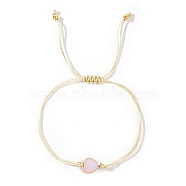 Elegant Golden Edge Glass Link Bracelets for Girlfriend and Family, Pearl Pink, 11 inch(28cm)(KK2420-5)